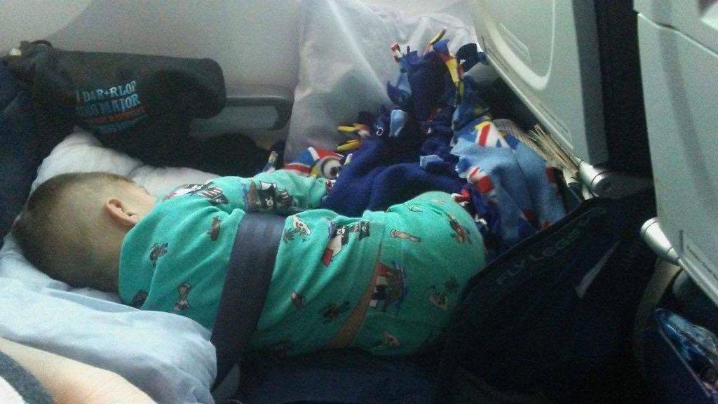 "Slept for 7 solid hours on his first flight" - Teresa, United Airlines