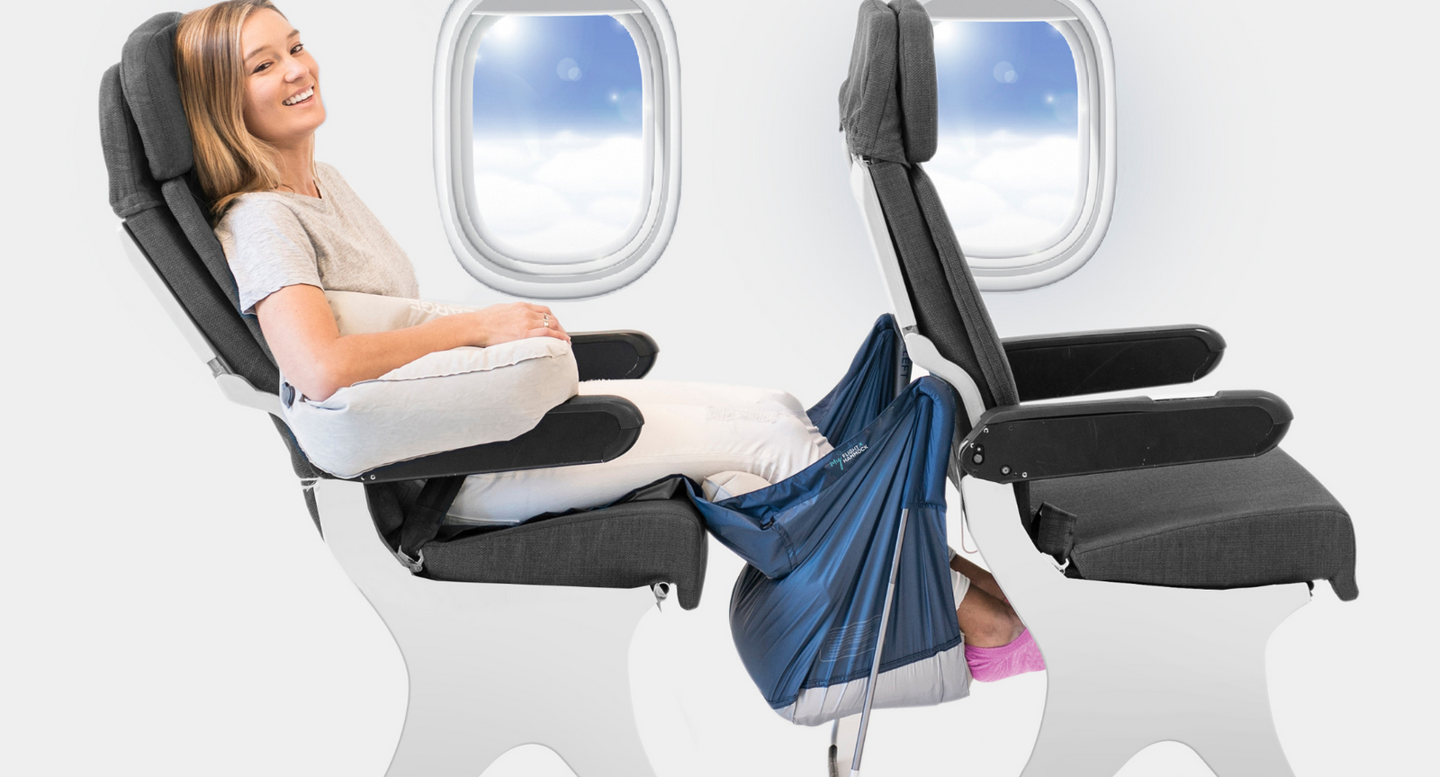 Airplane Cushion Extender Portable Airplane Travel Footrest With Side  Pockets For Leg Rest Airplane Cushion Extender